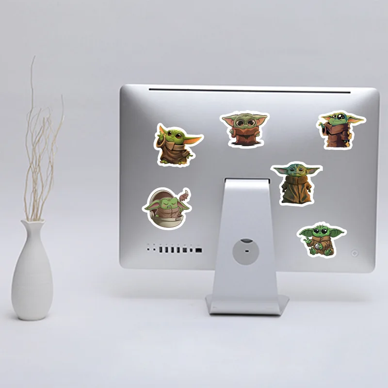 10/30/50pcs Cartoon The Mandalorian Baby Yoda Star Wars Stickers Waterproof PVC Skateboard Luggage Motorcycle Kids Toys Sticker