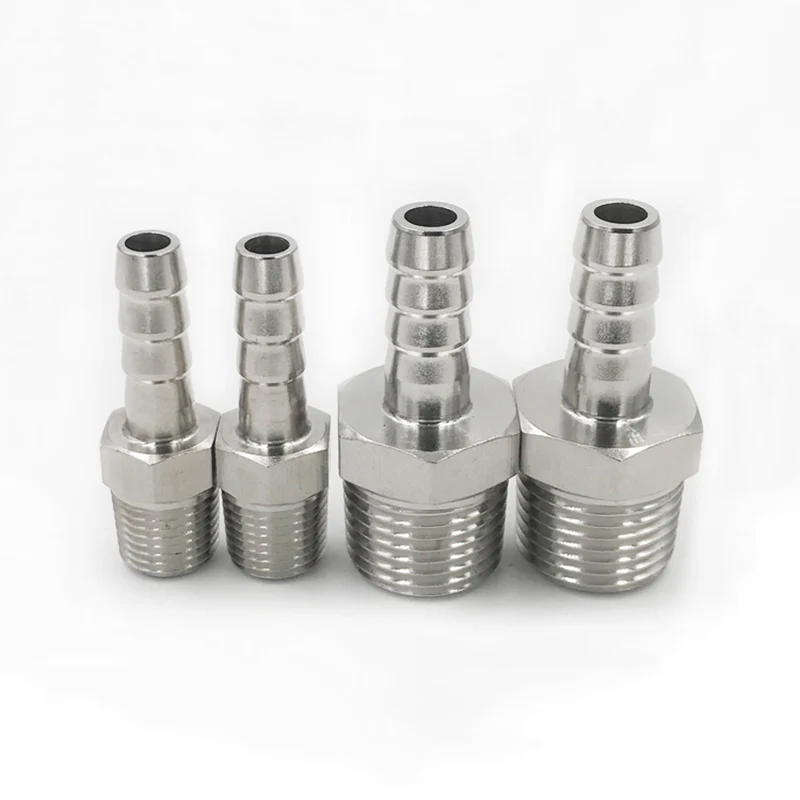 

6mm 8mm 10mm 12mm 14mm 16mm Hose Barb x 1/8" 1/4" 3/8" 1/2" BSP Male 304 Stainless Steel High Pressure Resistant Pipe Fitting