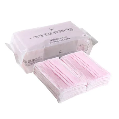 100 шт трехслойный фильтр-респиратор дышащая Корейская версия осенне-зимние мужские и женские одноразовые для рта маски - Цвет: Pink