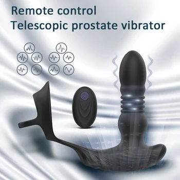 Vibrator Anal Plug Men Male Prostate Massager Wireless Remote Control Thrusting Butt Plug Dildo Vibrators Sex Toy for Men Woman 2