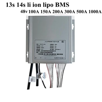 

13S 14S 1000A 500A 300A 200A 150A 100A BMS 13S 48V 14S 51.8V Li Ion Lipo Lithium Battery BMS for 48V Vehicle Start with Balance