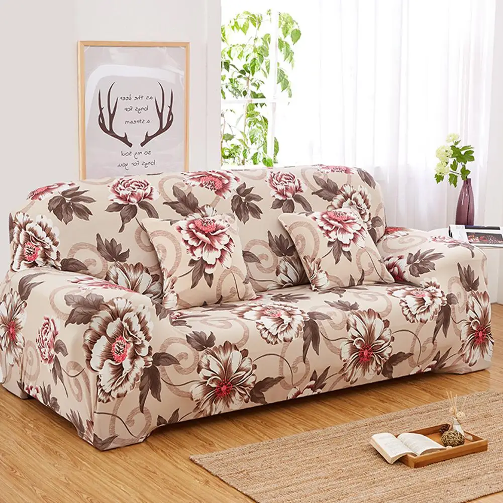 

DishyKooker Elastic Sofa Protector Slipcovers Non-slip Printing All-inclusive Sofa Seat Case for Living Room