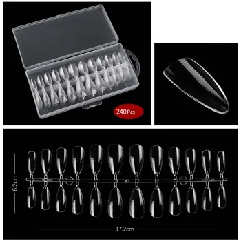 

240Pcs Nail Tips Full Cover Ultra-thin Traceless Fake False Nail Art Artificial Acrylic Gel UV Manicure Set Salon DIY H059