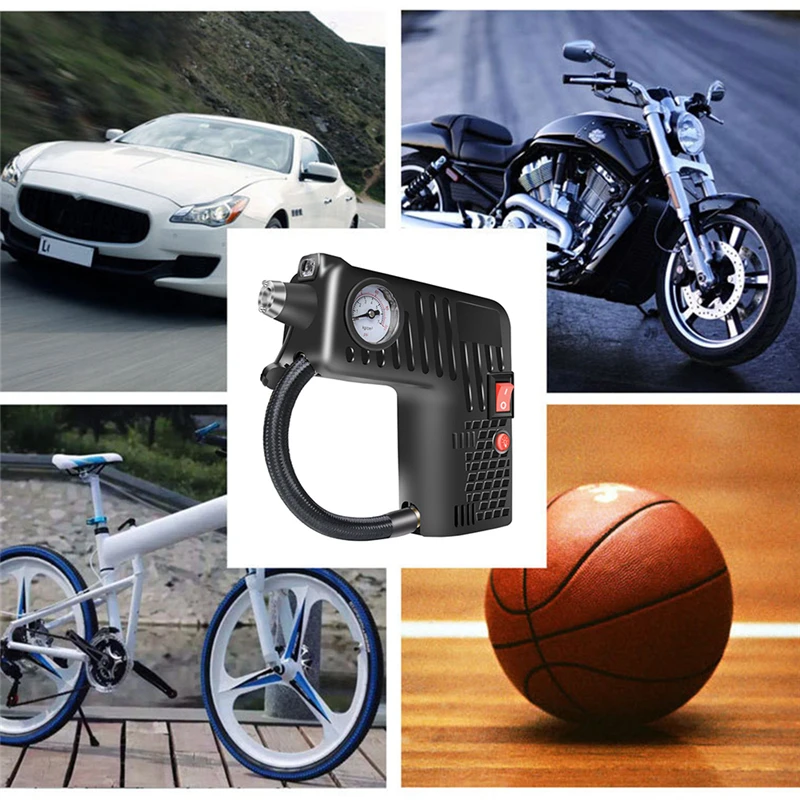 

New DC 12V 80W Multi-Function Electric Car Air Pump Emergency Tool Tire Inflator Compressor Motorcycles Bicycle Car Accessories