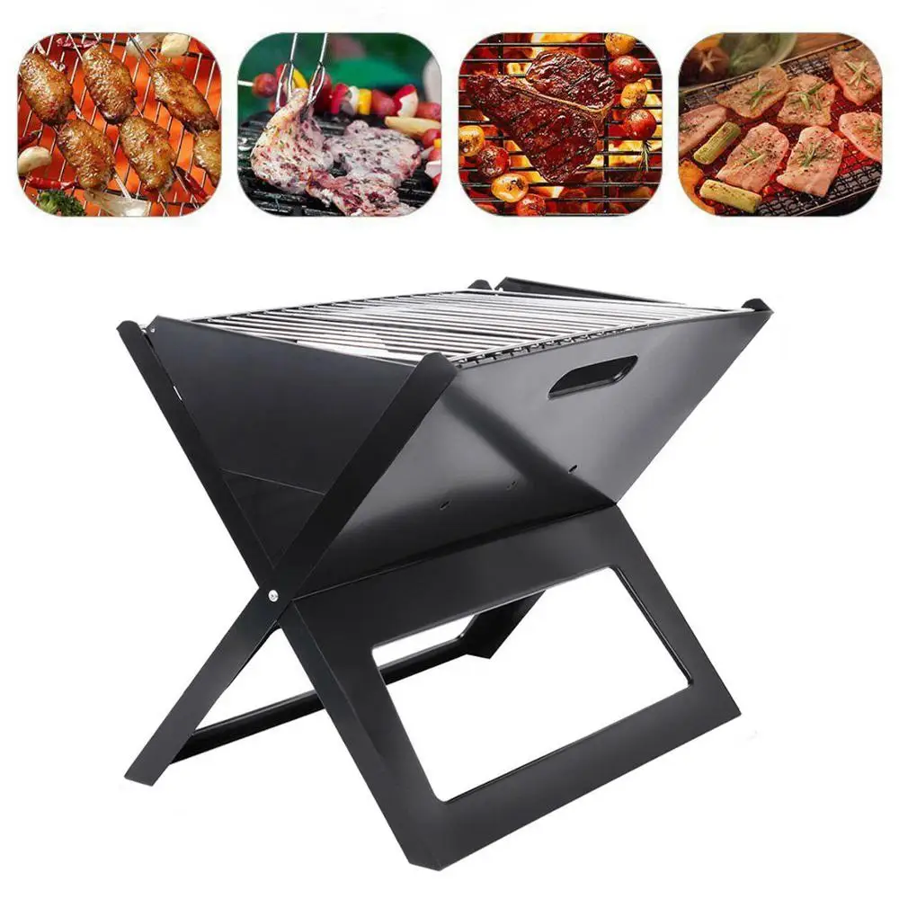 

Yonntech Portable Barbecue X-Type Foldable BBQ Grill Compact Charcoal Bars Smoker Outdoor Portable Camping Cooker