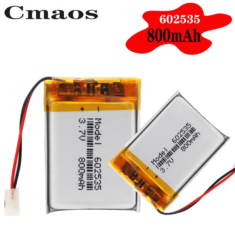3.7V800mAh Rechargeable Li Polymer Li-ion Battery For Headphones MP3 PSP Bluetooth Headset MP4 GPS 602535 062535 With PCB | Электроника