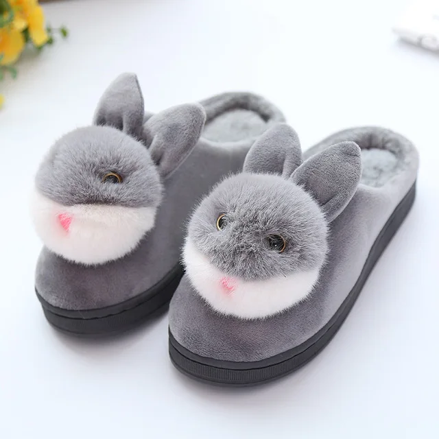 

Winter Women Slippers Home Flat Faux Fur Cute Cartoon Warm Female Indoor Comfort Leisure Shoes Ladies Bedroom Footwear