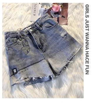 

plus size 2020 Summer Women Shorts Casual Button Loose Pockets Tassel Cowboy Short Fashion All-Purpose Style Office Lady Shorts