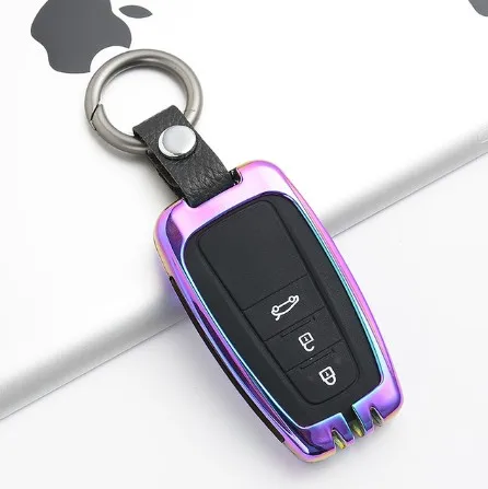 B-rainbow Сплав цинка+ силиконовый для ключа автомобиля защитный чехол полное покрытие для Toyota C-hr Land Cruiser 200 Avensis Auris Corolla машина стильная - Название цвета: B-rainbow