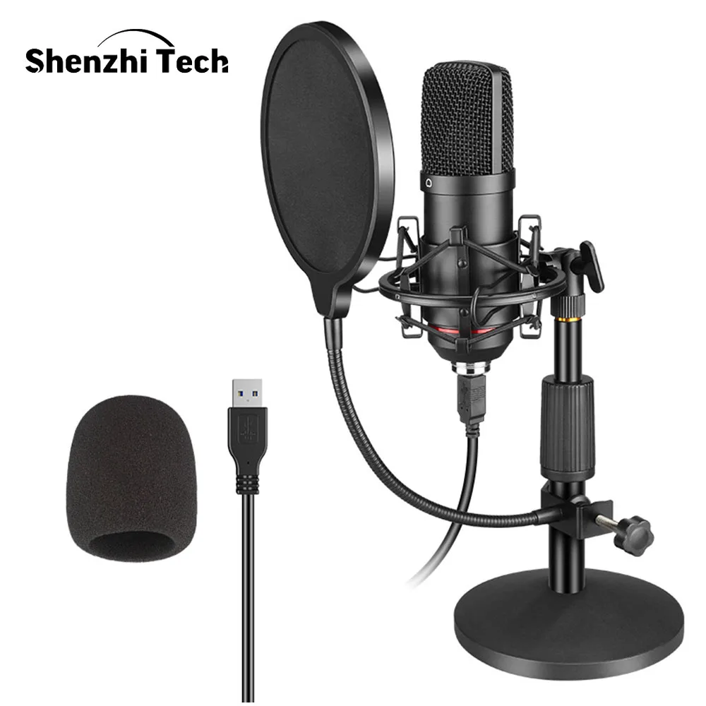 US $51.79 Professional Bm800 Microphone Kit Usb Condenser Microphone Gaming With Foldable Stand Filter For Pc Video Streaming Recording