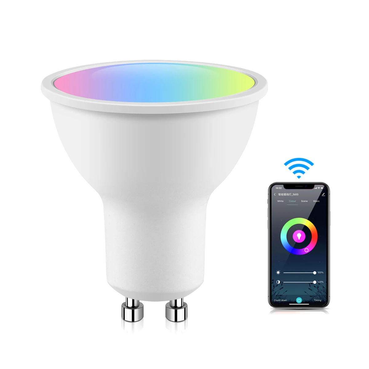 GU10 WiFi Smart LED Spotlight Light Bulb RGBCW For Apple Homekit MFI Certified Alexa Google Home, Tuya Smart Life LED Lamp