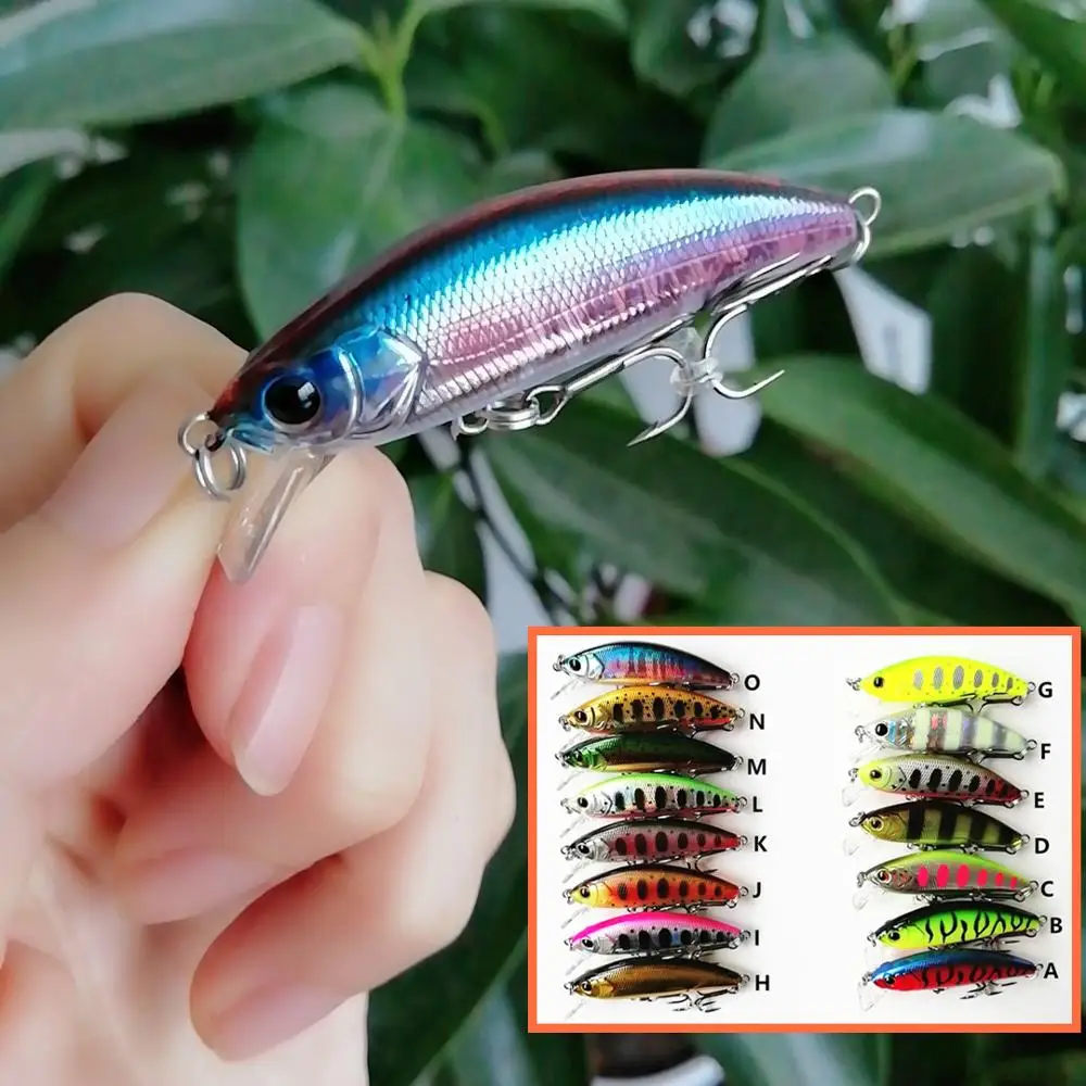 

Swolfy 15pcs Hot Sale 2019 sinking Mini Minnow Bait 50mm 5g Fishing Hard Lures minnow fishing wobbler