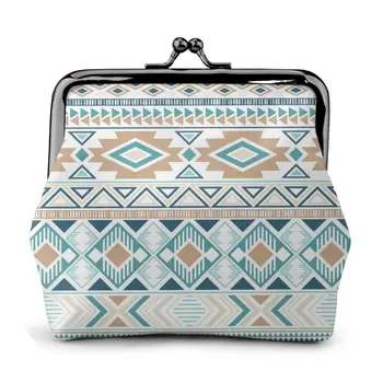 

OLN Aztec Indian Tribal Ethnic Geometric Print Fashion Women Wallet Small Ladies Purse Female Wallet Coin Purse