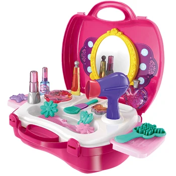

21pcs Makeup Toy Cosmetic Case Funny Children Game Props Pretend Play Dressing Table Simulation Gift Educational Plastic House