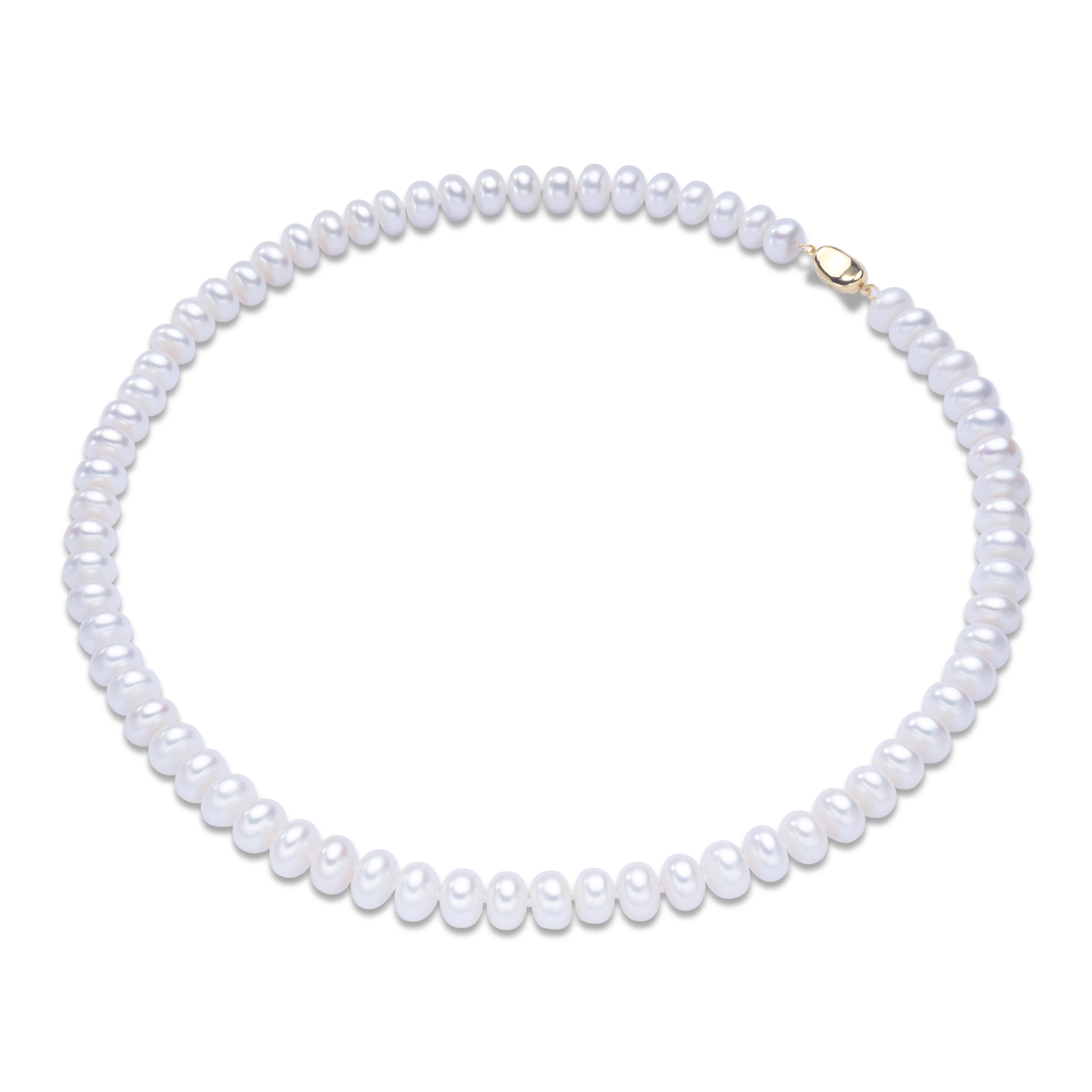 

Dainashi 925 Sterling Silver AAAA 8-9mm White Bread Beads Freshwater Pearl Necklace Chain Fine Gift For Women 40cm 45cm 50cm