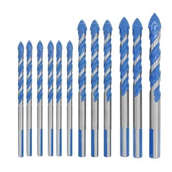 

12PCS Tile Drill Bits Multi Purpose Carbide Tip Set Special for Tiles Cement Concrete Plastics 6mm 8mm 10mm 12mm