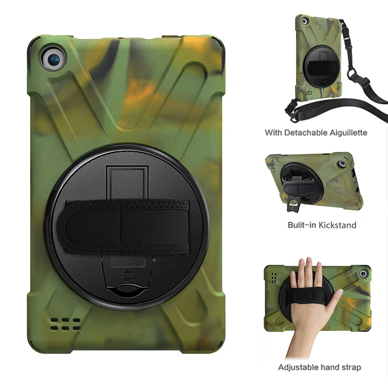 Custodia In Silicone Con Tracolla Da Polso Per Kindle Fire Hd 7 Cover Resistente Alla Caduta 2019 2017 Stilo