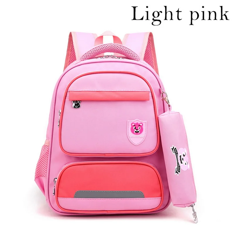 Light pink Litthing водонепроницаемые детские школьные ранцы для мальчиков и девочек, Детский рюкзак, школьная сумка большой емкости, дорожная сумка, Детская сумка - Цвет: Light pink