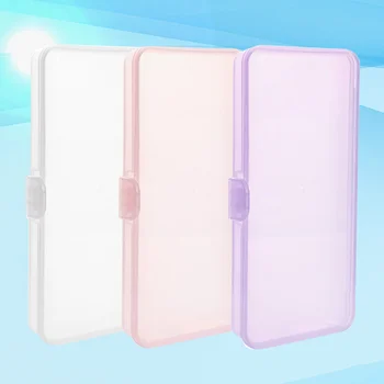 

3pcs Nail Jewelry Box Manicure Storage Box Rectangular Storage Box Nail Art Storage Case Container (Purple + Pink + Transparent)
