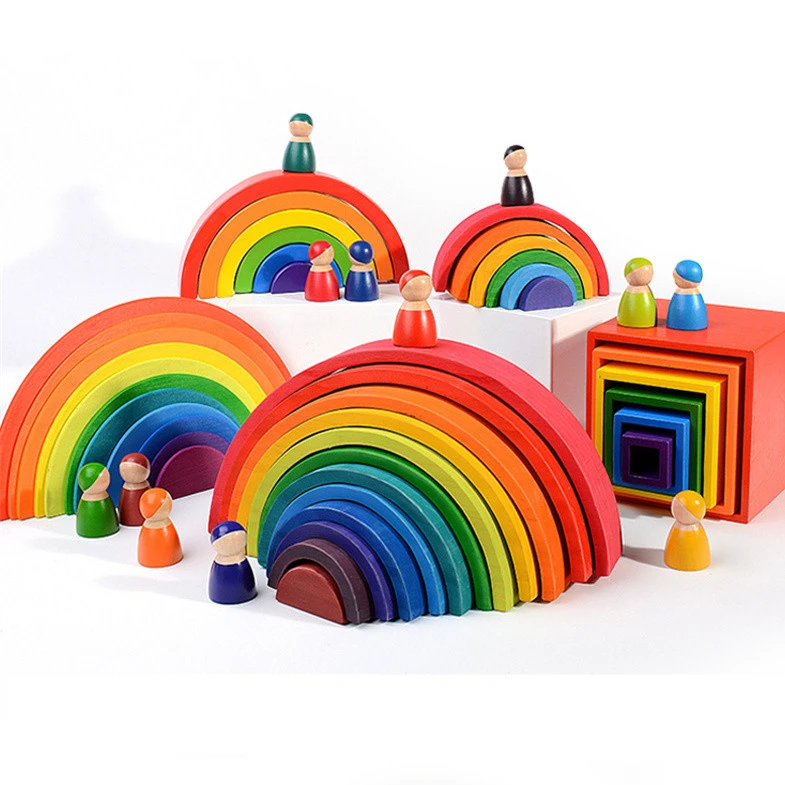 creative rainbow blocks