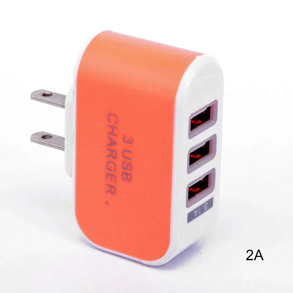 Яркий цвет 3usb зарядное устройство 2a выходной ток светильник 3usb Зарядное устройство Usb зарядное устройство головка - Цвет: 2A