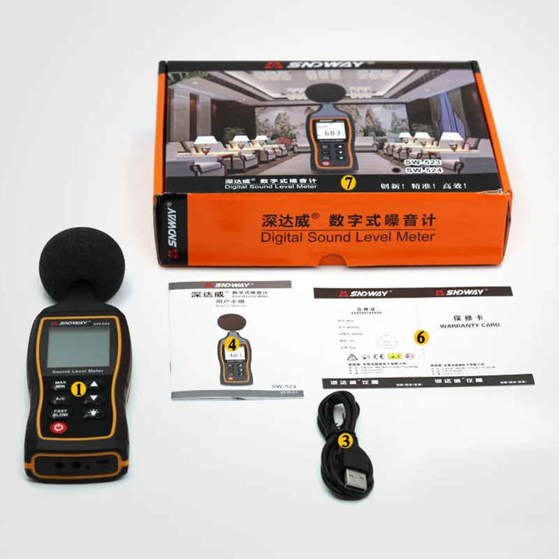 SNDWAY цифровой измеритель уровня звука 6 мм умный датчик портативный шумомер ручной децибел звуковое устройство