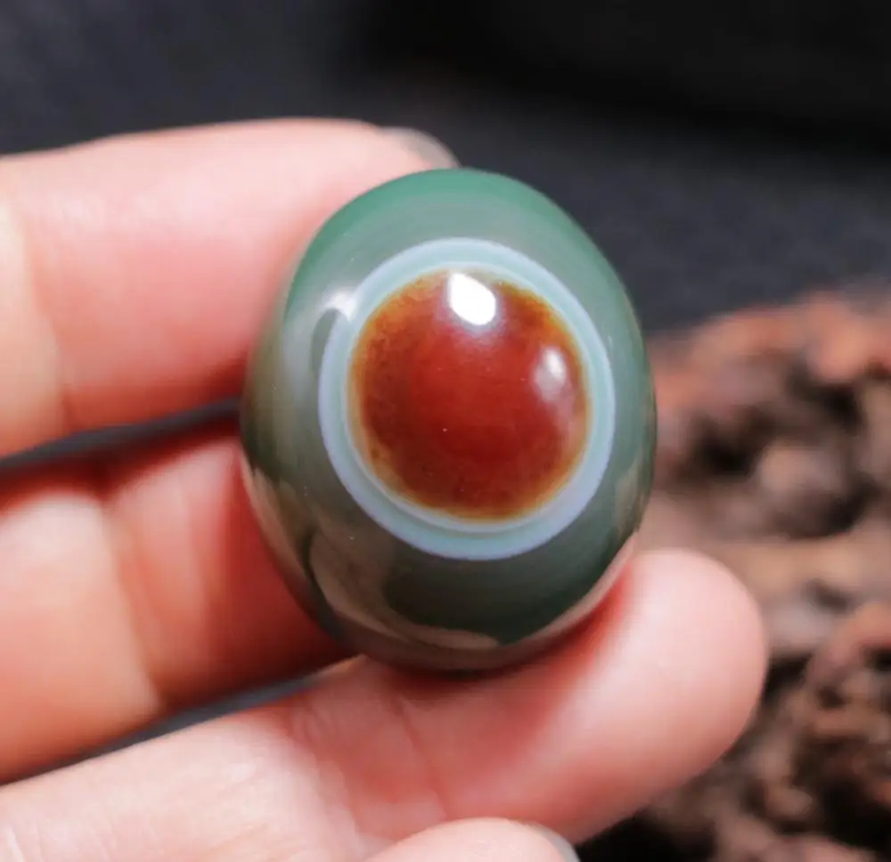 

ENUP04 Magic Power Tibetan Agate Colorful Goat Heaven Eye dZi Bead Smoothly Pendant 6FRE Amulet L Lkbrother Sauces Top Quality