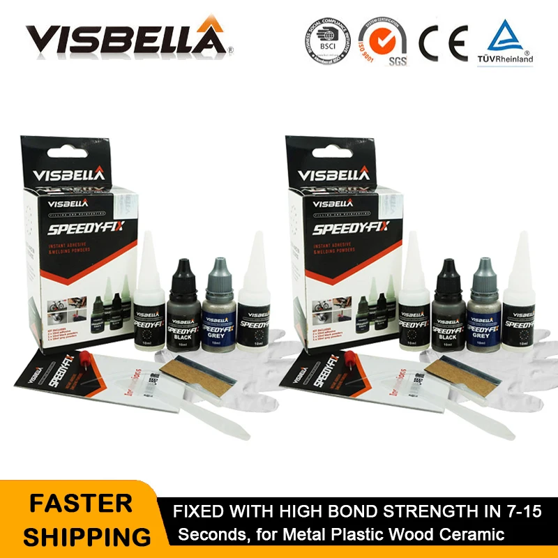 Visbella 2шт 7 second Speedy Fix быстроразъемные клейкие порошки для металлической стали