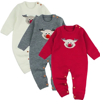 

Newborn Baby Boys Girl Christmas Rompers Long Sleeve Deer Romper Jumpsuit Sleepwear Party Costume Baby Clothes