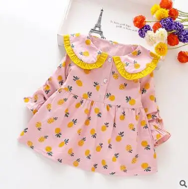 New Toddler Kids Baby Girls Clothes Dress Party Princess Long Sleeve Flower Dress Clothes Girl - Цвет: Красный