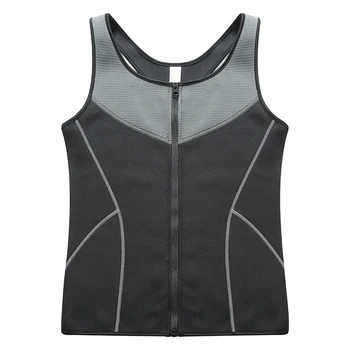 

Men Corset Workout Fat Burning Sleeveless Sauna Elastic Body Shaper Vest Black Neoprene Slimming Waist Trainer Fitness Zipper