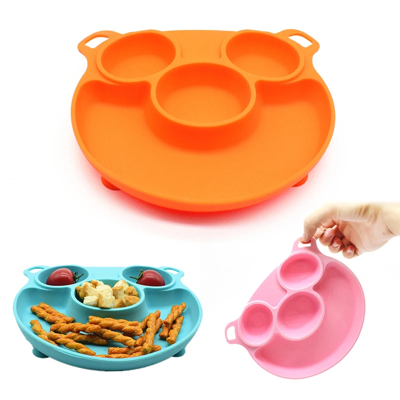 Противоударной защитой и прочный детский тарелка посуда чаша с емкостью для силиконовая присоска для кормления блюдо детский столик посуда для детей ясельного возраста