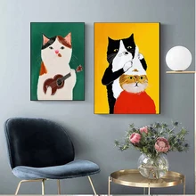 

Creative Painting Animal Funny Cat Posters Prints Canvas Painting Child Room Wall Decor Canvas Poster Wall Picture Home Decor