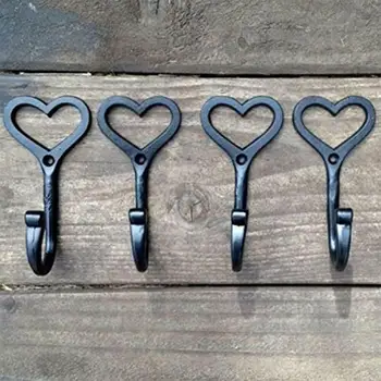 

Heart Shape Wall Mounted Home Door Vintage Hook Iron Bedroom Holder Decorative