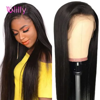 

Peruvian Straight Human Hair Wigs For Women 360 Lace Frontal Wig Pre Plucked Bleached Knots Wigs 150 Density