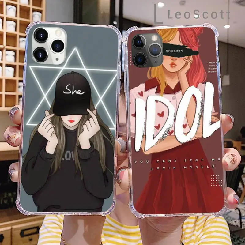 Флип-чехол для телефона с изображением девушки в Корейском стиле iphone 12 5