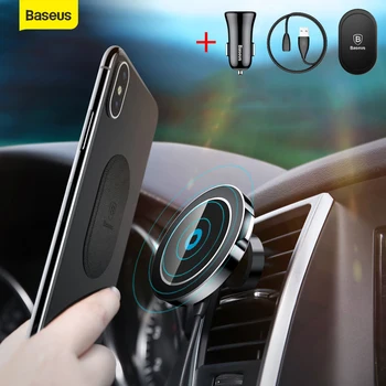 

Baseus Wireless Car Phone Holder Paste Clamp Dashboard Air Vent Mount Mobile Phone Holder Stand Car Cellphone Support for iPhone