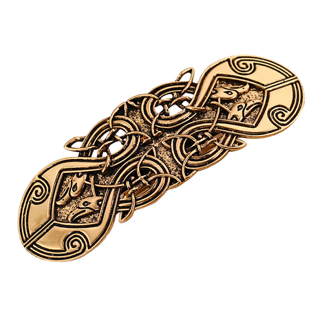 Golden Винтажная заколка для волос Viking с узлом Зажим Шпилька для волос ювелирные изделия Свадебные аксессуары головной убор для женщин девочек - Окраска металла: Golden