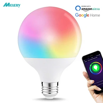 

WIFI Smart LED Bulb Light G30 10W E26 Base 810LM Multicolor Changing Daylight 6000K Homekit Compatible with Alexa,Google Home
