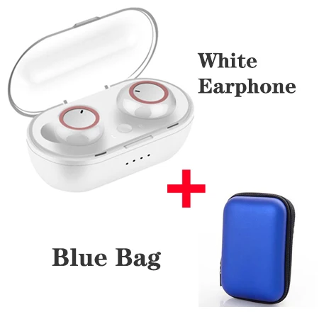 Bluetooth 5.0 Earphones For Huawei Honor 20 10 10i 20i 10 9 Lite 8C 8X Play v10 v20 6c 6x lite 8x max Wireless Earbud Earpieces - Цвет: White add blue bag