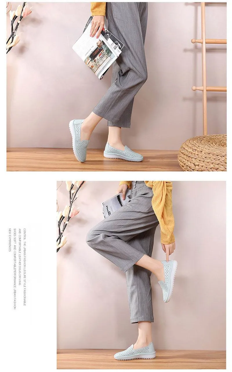 MVVJKE Women Flats Shoes Woman Loafers Ladies Slip on Flats Summer Breathable Women Shoes
