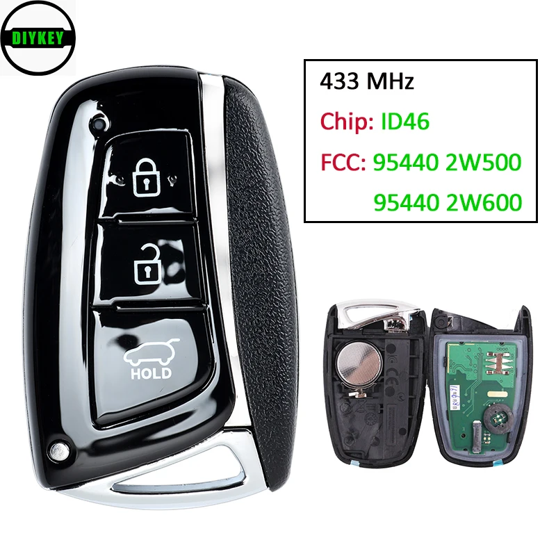 Умная деталь DIYKEY 3 кнопки 433 МГц чип ID46 для Hyundai Santa Fe 2012-2015 идентификатор FCC: 95440 2W500 /