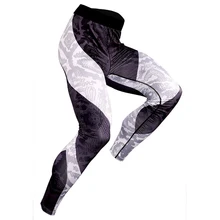 Men Print Training Autumn Winter High Elastic Compression Polyester Sports Wear Gym Jogging Running Tights Fitness Quick Dry