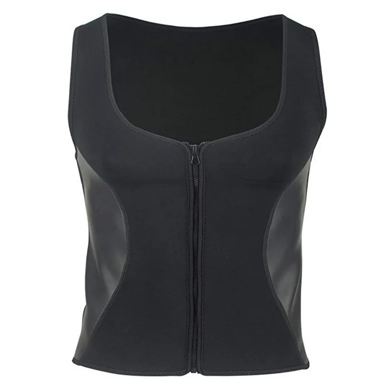 

MoneRffi Men's slimming vest zip sweat vest Mens Weight Loss Vest Body Shaping Zipper Sweat Vest Belly Slim Fat Burning Vest