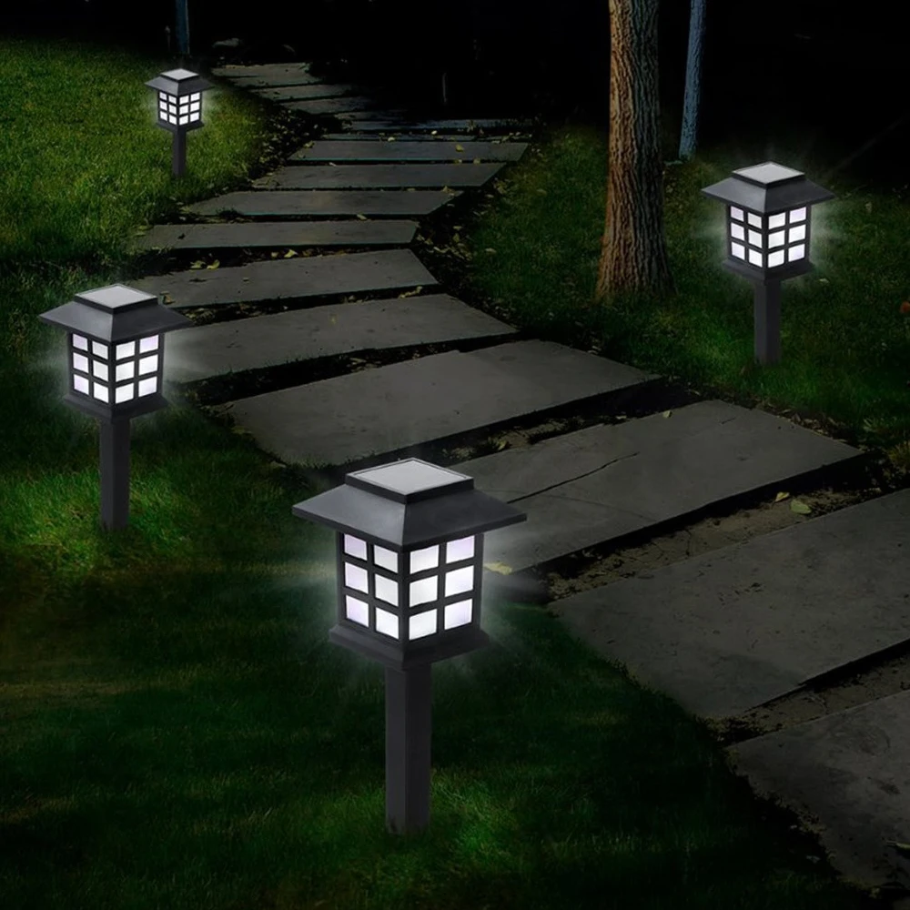 2 4 6 8pcs LED Solar Pathway Lights Waterproof Solar Lawn Lamps Outdoor Garden Landscape Path Yard Patio Walkway Light Dropship 6