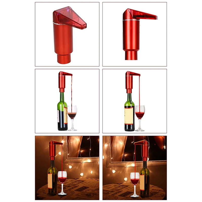 Electric Wine Aerator Decanter Wine Gifts-One-Touch Portable Luxury Wine Air Pressure Aerator with- Convenient Spout Enhance Wi