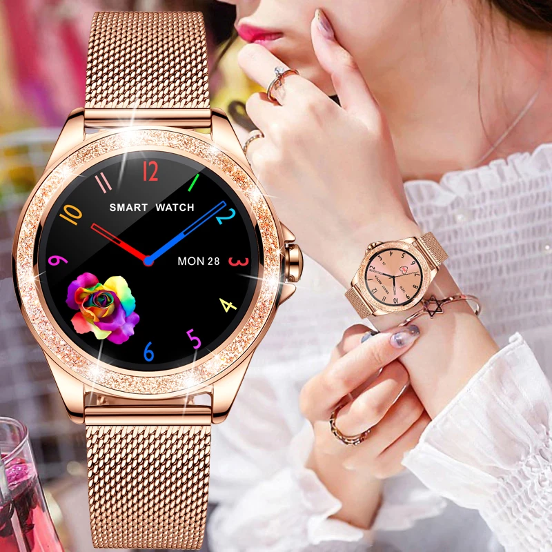 LIGE 2021 Luxury New Smart Watch Women Heart Rate Blood Pressure Monitoring For Android IOS Waterproof Fashion Ladies Smartwatch