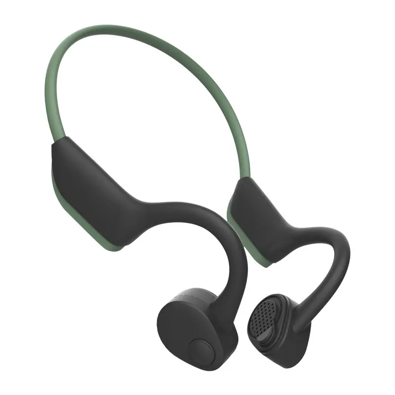 Dark green Ушные крючки, Bluetooth 5,0, гарнитуры, свободные руки, водонепроницаемые, спортивные, беспроводные наушники, костная проводимость, стерео наушники для телефона, наушники - Color: Dark green