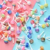 20pcs MIni Simulation Rainbow Lollipop 1:12 Dollhouse Miniature Pretend Food for Dolls Kitchen Toys Accessories 15*7mm 6