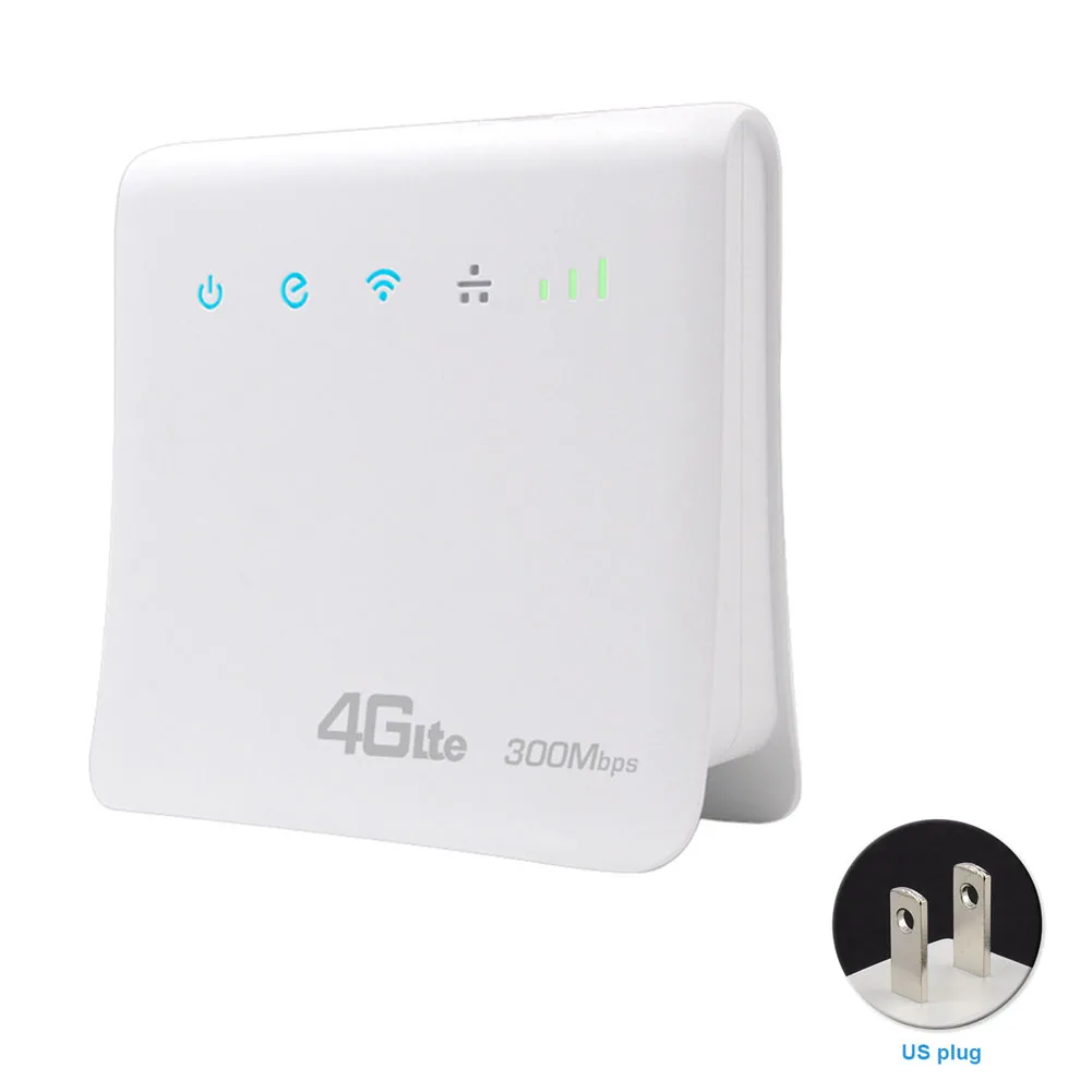 2,4 ГГц Wifi 4G маршрутизатор 300 Мбит/с Wifi роутеры 3g 4G lte cpe Мобильный маршрутизатор с поддержкой порта LAN sim-карты портативный беспроводной маршрутизатор - Цвет: US Plug